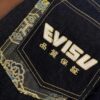 EVISU 2024 Spring/Summer New Men's Straight Narrow Jeans with Embroidered Seagull and Patch Pockets