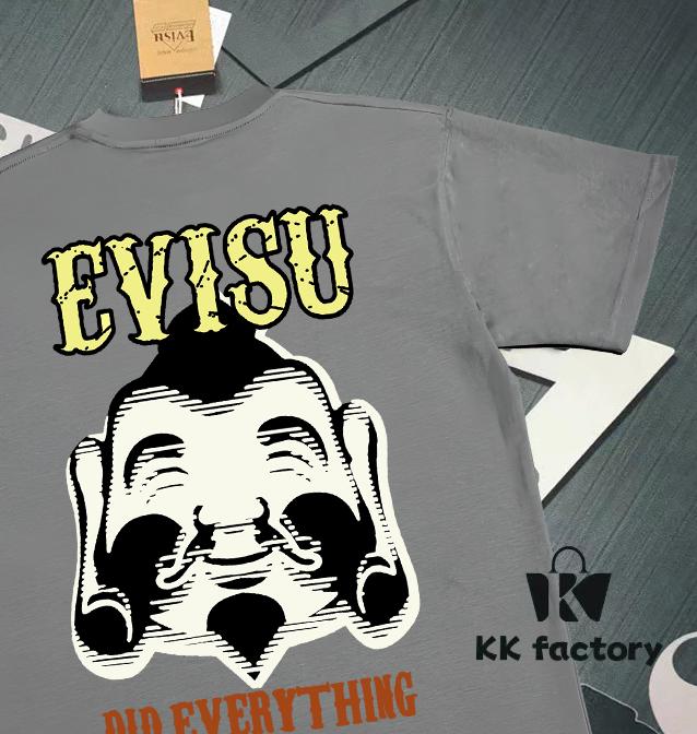 Evisu God of Fortune 2025 New Print T-Shirt High Version   Premium Quality   300g Double-Yarn Pure Cotton Fabric Unisex Loose Fit
