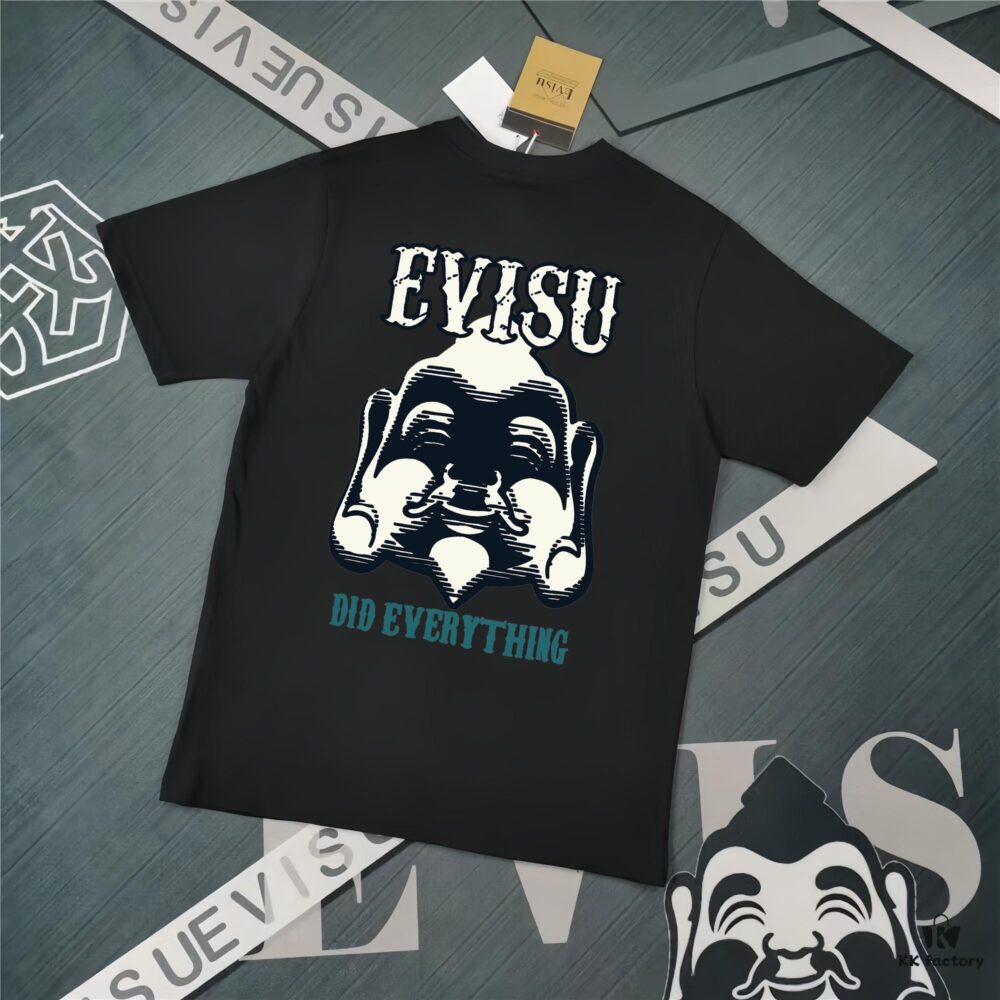 Evisu 2025 New Year God Print T-Shirt High Version   Premium Quality   300g Double-Yarn Pure Cotton Fabric Unisex Loose Fit