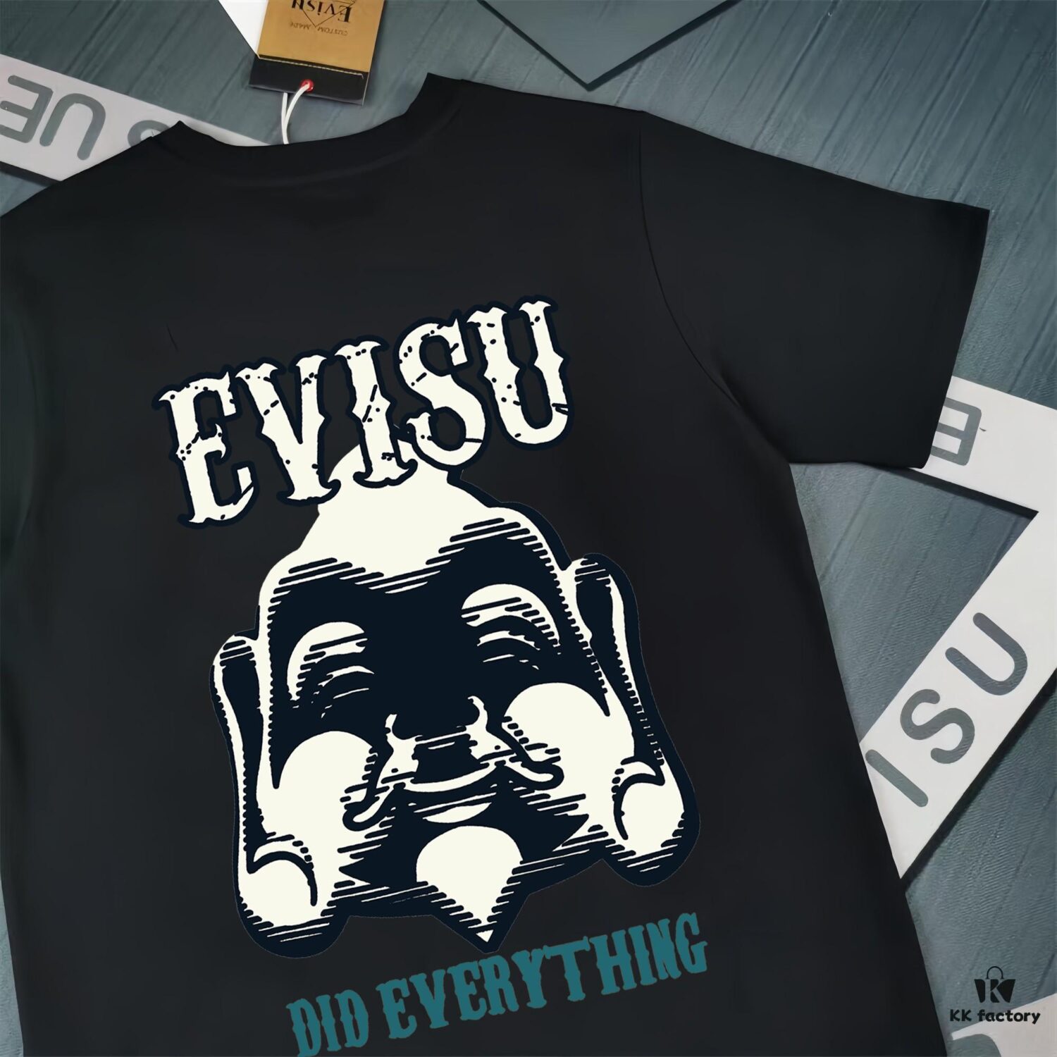 Evisu 2025 New Year God Print T-Shirt High Version   Premium Quality   300g Double-Yarn Pure Cotton Fabric Unisex Loose Fit