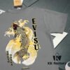 Evisu 2025 New Year God Print T-Shirt High Version   High Quality   Made of 300g Double-Yarn Cotton Fabric Unisex Loose Fit