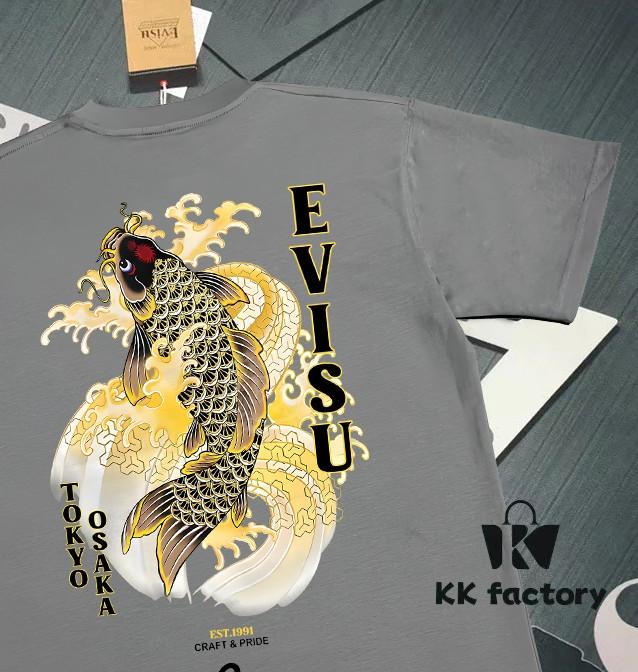 Evisu 2025 New Year God Print T-Shirt High Version   High Quality   Made of 300g Double-Yarn Cotton Fabric Unisex Loose Fit