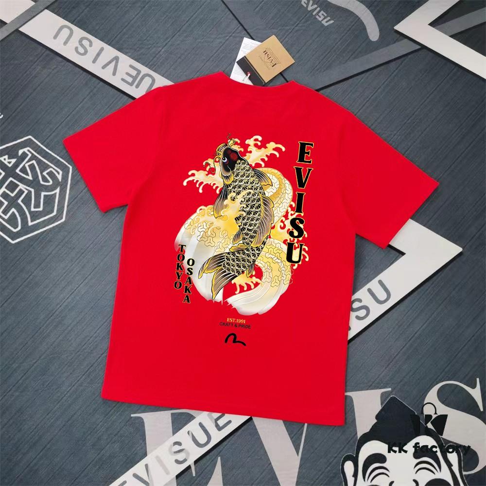 Evisu 2025 New Year God Printed T-Shirt High Version   Premium Quality   300g Double-Yarn Pure Cotton Fabric Unisex Loose Fit