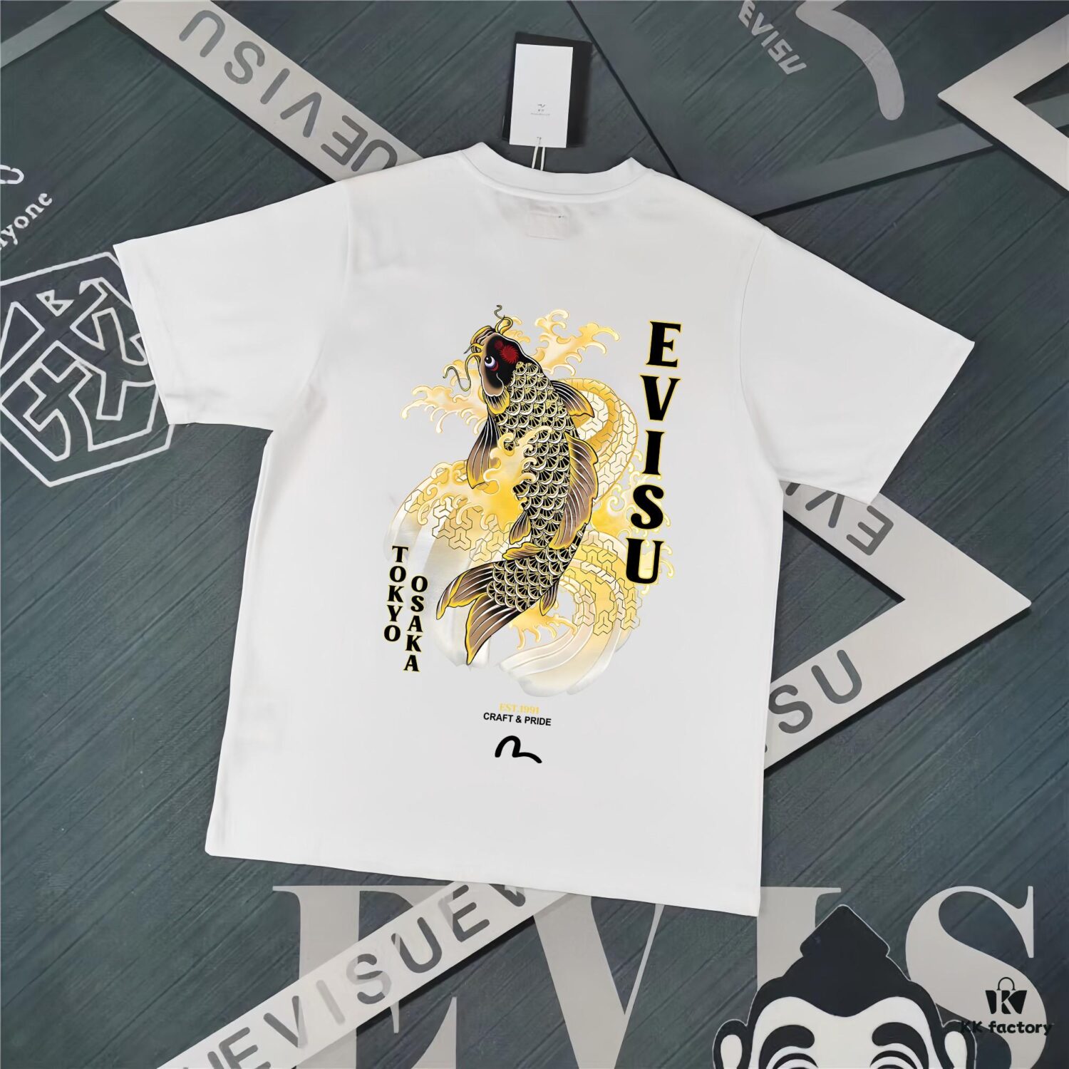 Evisu 2025 New Year God Printed T-Shirt High Version   High Quality   Made of 300g Double-Yarn Cotton Fabric Unisex Loose Fit