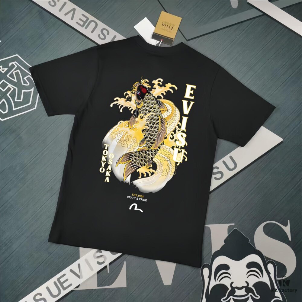 Evisu 2025 New Year God Printed T-Shirt High Version   Premium Quality   300g Double-Yarn Pure Cotton Fabric Unisex Loose Fit