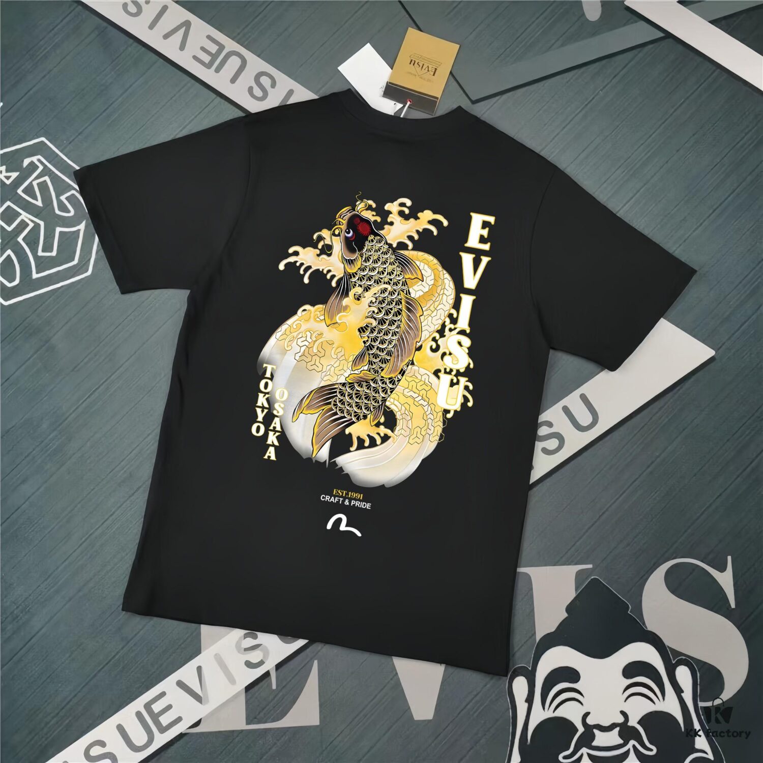 Evisu 2025 New Year God Printed T-Shirt High Version   Premium Quality   300g Double-Yarn Pure Cotton Fabric Unisex Loose Fit