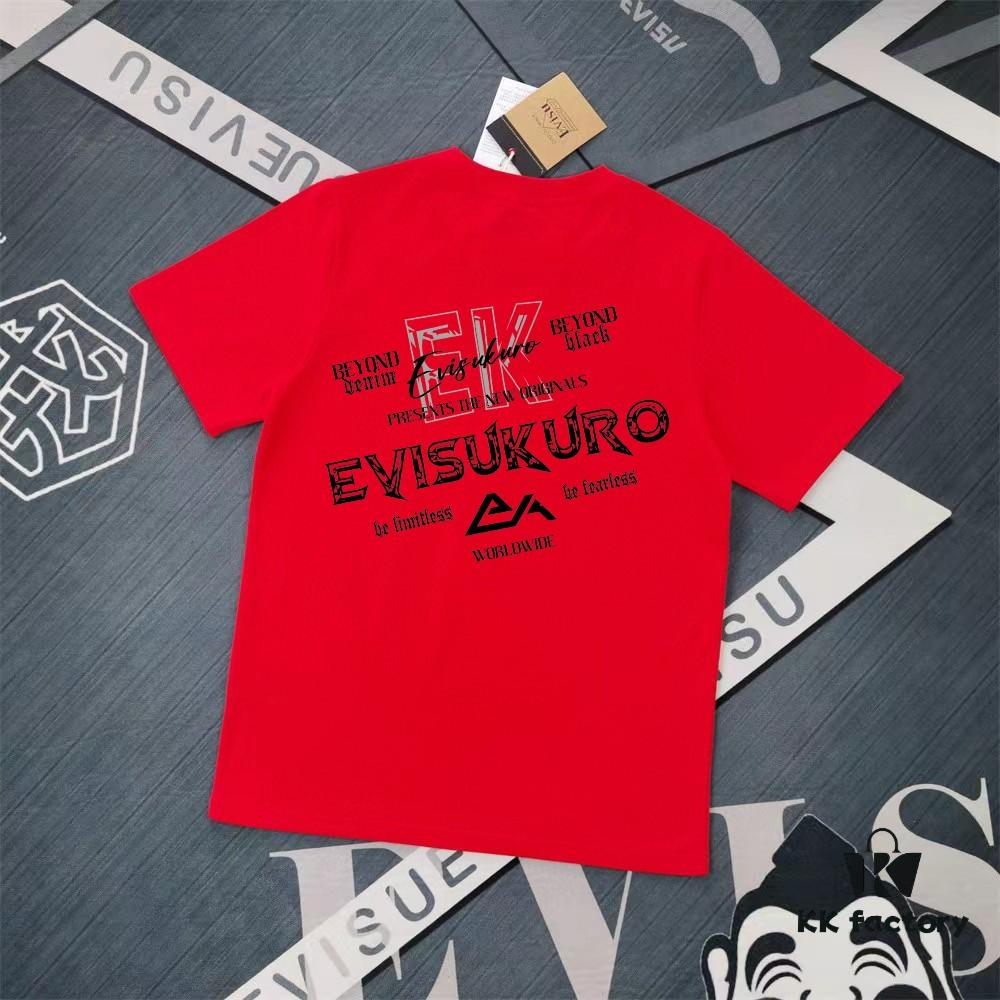 Evisu 2025 New Year God Print T-Shirt High-Quality Version Pure Cotton Double-Yarn 300g Unisex Loose Fit