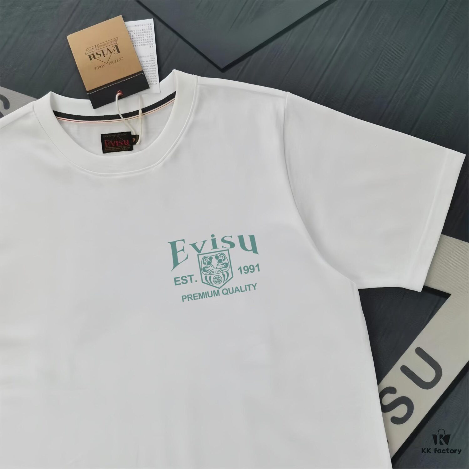 Evisu 2025 New Year God Printed T-Shirt High-Quality Version Pure Cotton Double-Yarn 300g Fabric Unisex Loose Fit