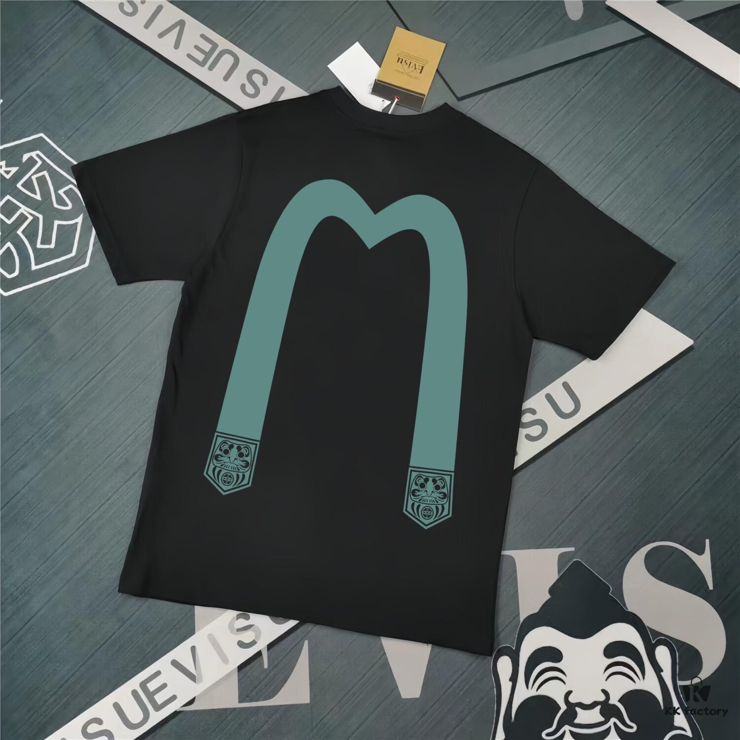 Evisu 2025 New Year God Print T-Shirt High-Quality Version   Premium Quality   Made with 300g Double-Yarn Cotton Fabric Unisex