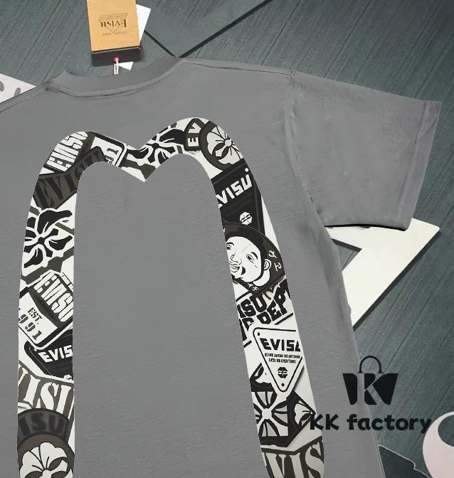 Evisu 2025 New Year God Printed T-Shirt High Version   Premium Quality   300g Double-Yarn Pure Cotton Fabric Unisex Loose Fit