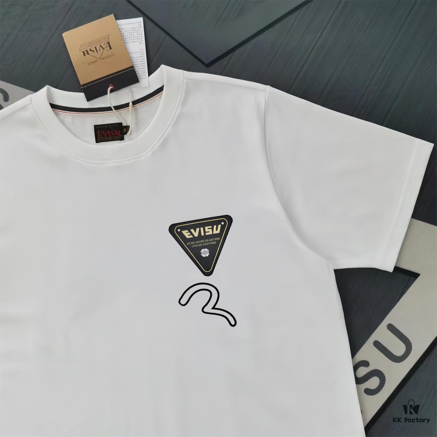 Evisu Fortune God 2025 New Print T-Shirt High Version   High Quality   Made of 300g Double-Yarn Pure Cotton Fabric Unisex Loose Fit