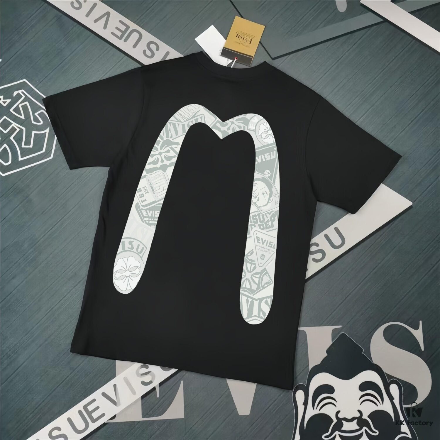 Evisu 2025 New Year God Print T-Shirt High Version   Premium Quality   300g Double-Yarn Pure Cotton Fabric Unisex Loose Fit