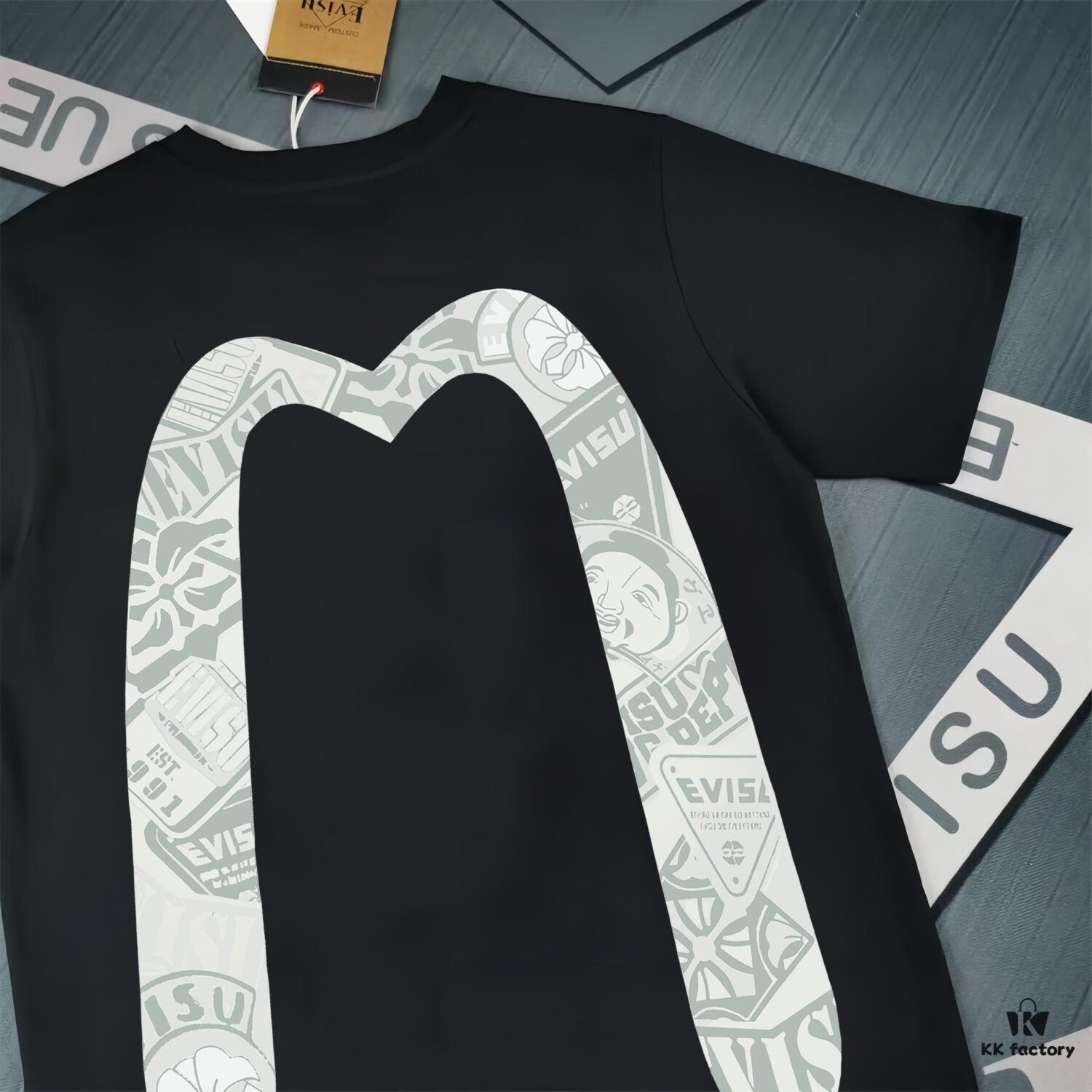 Evisu 2025 New Year God Print T-Shirt High Version   Premium Quality   300g Double-Yarn Pure Cotton Fabric Unisex Loose Fit