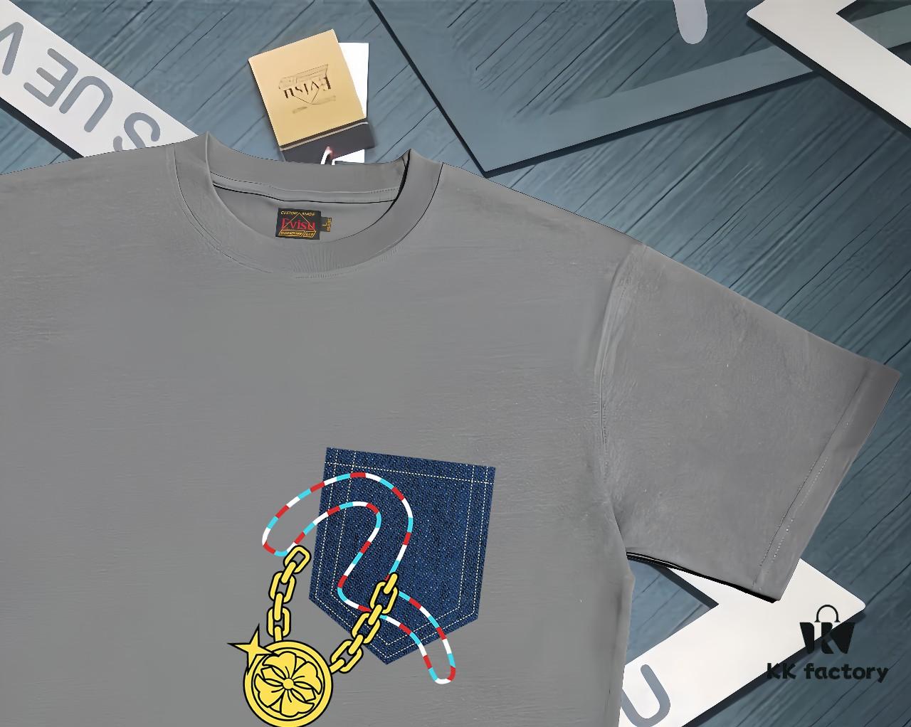 Evisu 2025 New Year God Print T-Shirt High Version   High Quality   Made of 300g Double-Yarn Cotton Fabric Unisex Loose Fit