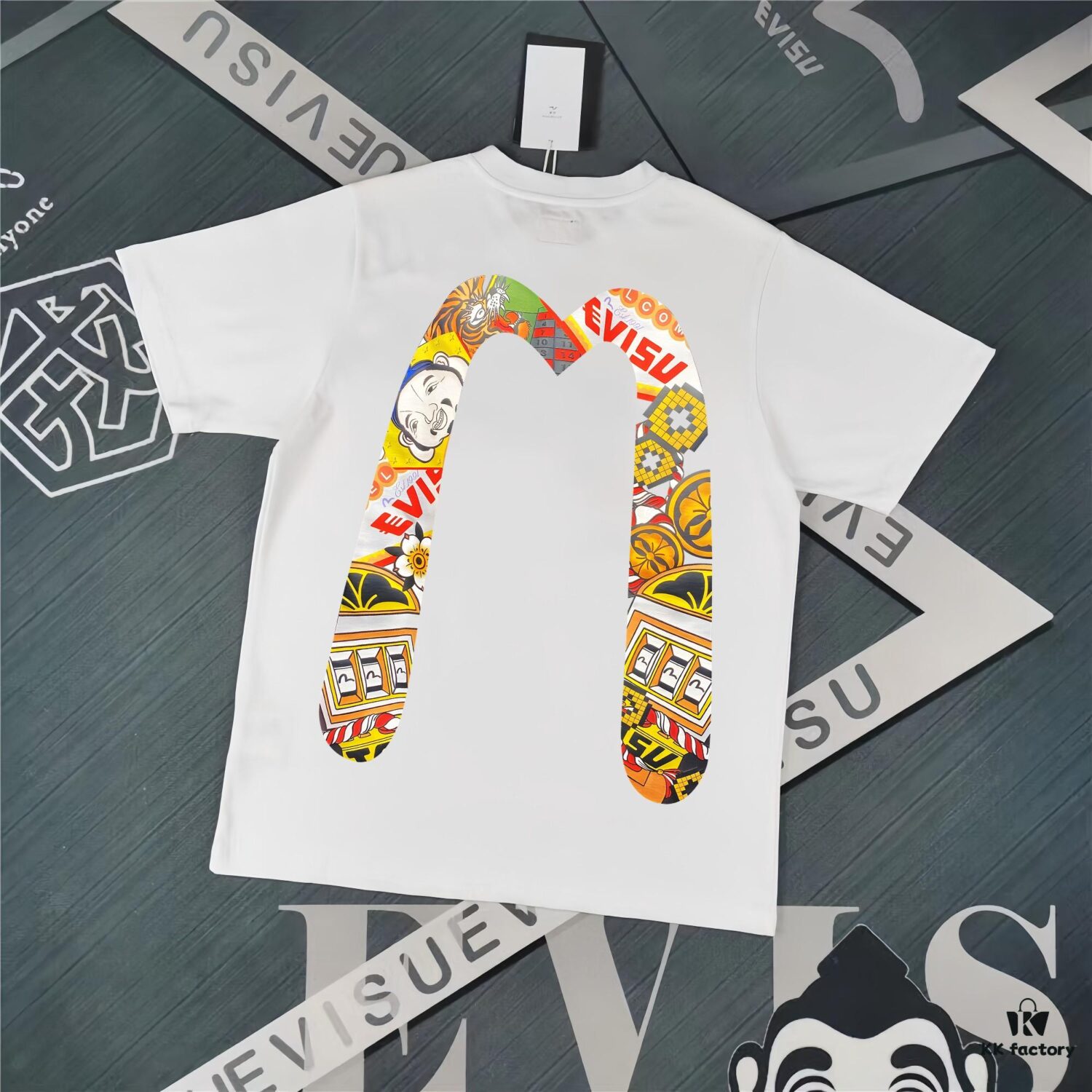 Evisu 2025 New Year God Printed T-Shirt High Version   Premium Quality   300g Double-Yarn Pure Cotton Fabric Unisex Loose Fit