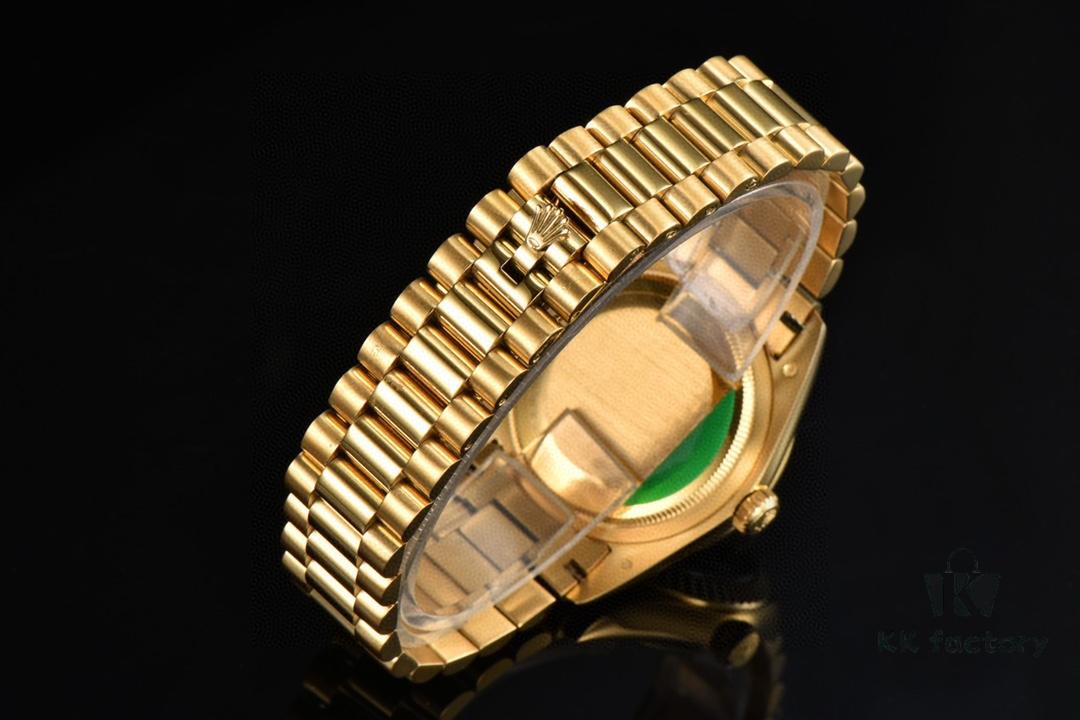 ROLEX Day-Date (118238) Series, 36mm Case, Tanga Black Rock Crystal Dial, Ice Diamond Hour Markers, Super 904 Steel, Sapphire Crystal, Caliber 3255 Movement