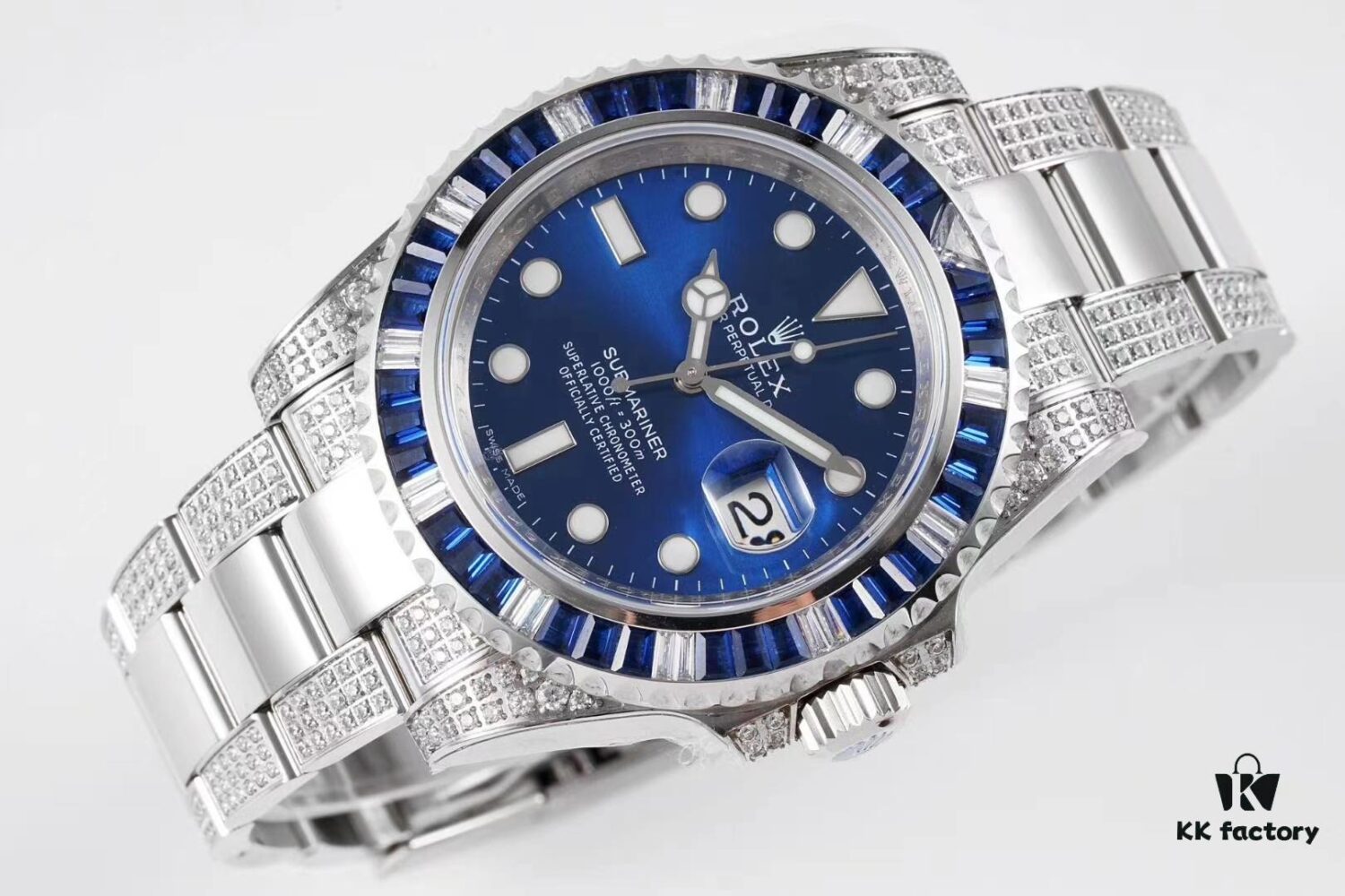 Rolex SUB Submariner Custom Bezel with Diamond Setting