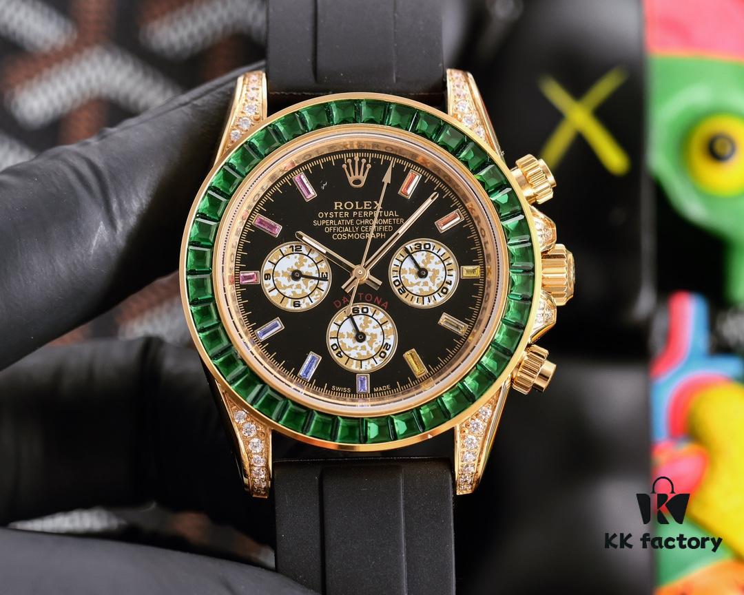 ROLEX Daytona Series Automatic Mechanical Watch with Stainless Steel Case, 43mm Size, Coated Glass, Stainless Steel Bracelet, Original Clasp