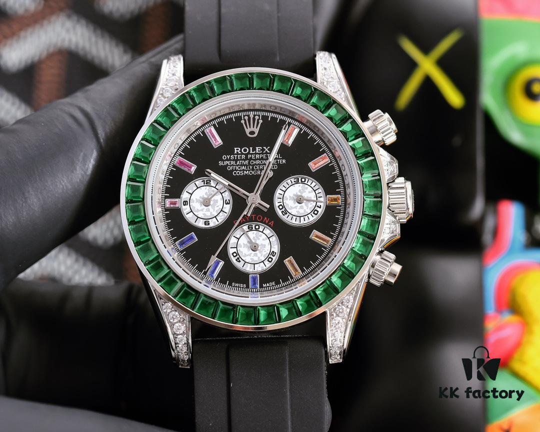 ROLEX Daytona Series Automatic Mechanical Watch with Stainless Steel Case, 43mm Size, Coated Glass, Stainless Steel Bracelet, Original Clasp