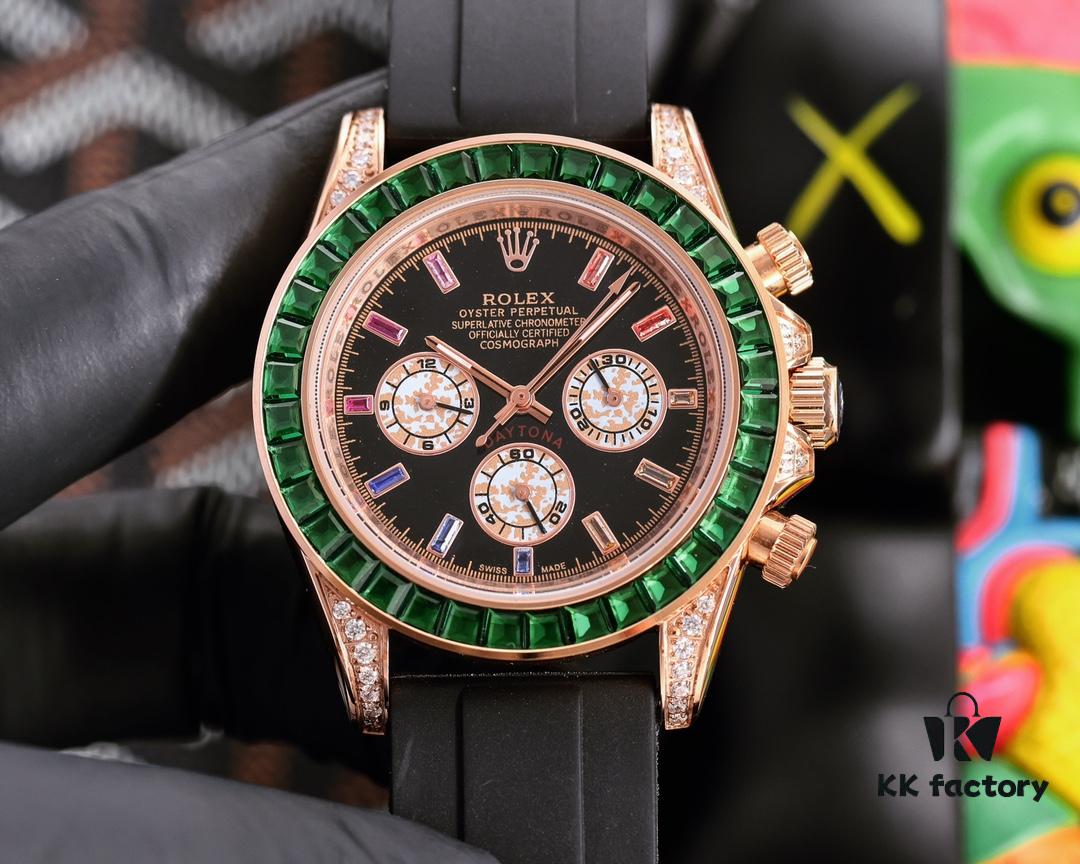 ROLEX Daytona Series Automatic Mechanical Watch with Stainless Steel Case, 43mm Size, Coated Glass, Stainless Steel Bracelet, Original Clasp