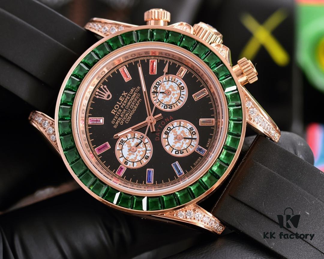 ROLEX Daytona Series Automatic Mechanical Watch with Stainless Steel Case, 43mm Size, Coated Glass, Stainless Steel Bracelet, Original Clasp