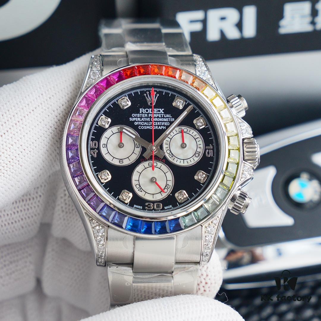 N Factory Premium Replica Rolex Rainbow Bezel Daytona Watch - Top-Tier Market Replica with Original Craftsmanship