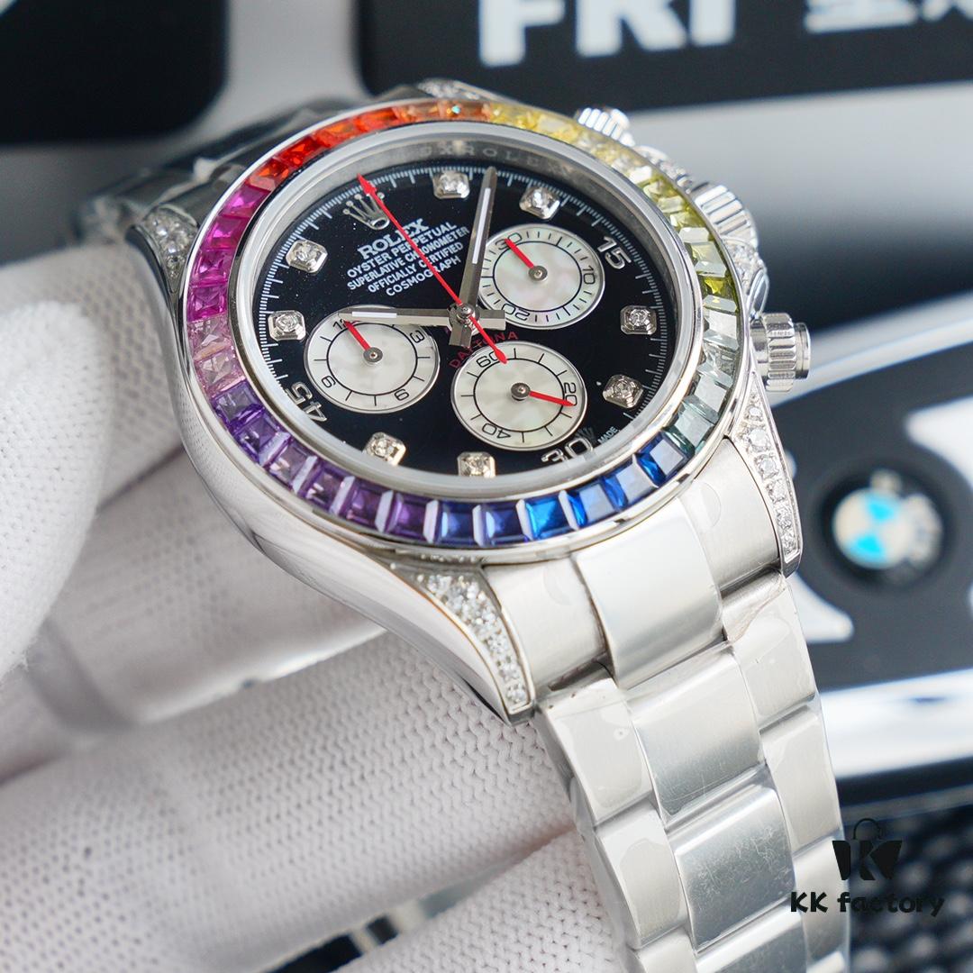 N Factory Premium Replica Rolex Rainbow Bezel Daytona Watch - Top-Tier Market Replica with Original Craftsmanship
