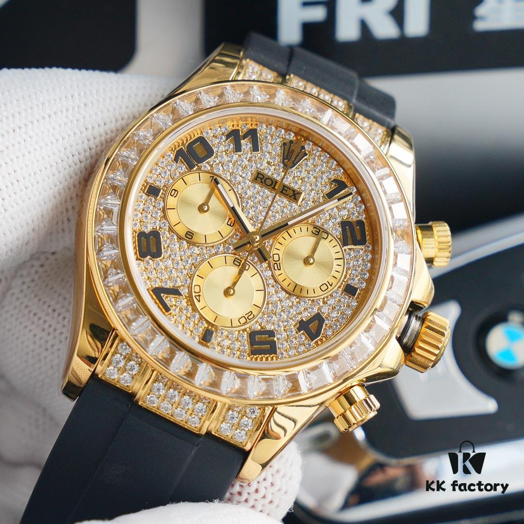 Original Replica, Top-Tier Market Grade: Rolex Daytona with Fully Paved Diamond Dial and Black Enamel Arabic Numerals