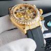 Original Replica, Top-Tier Market Grade: Rolex Daytona with Fully Paved Diamond Dial and Black Enamel Arabic Numerals