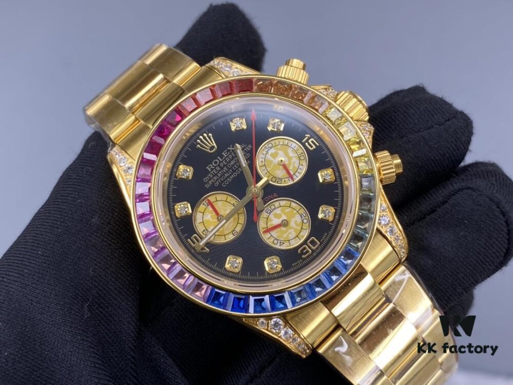 Rolex Daytona Rainbow Bezel 24K Gold Plating - In Stock