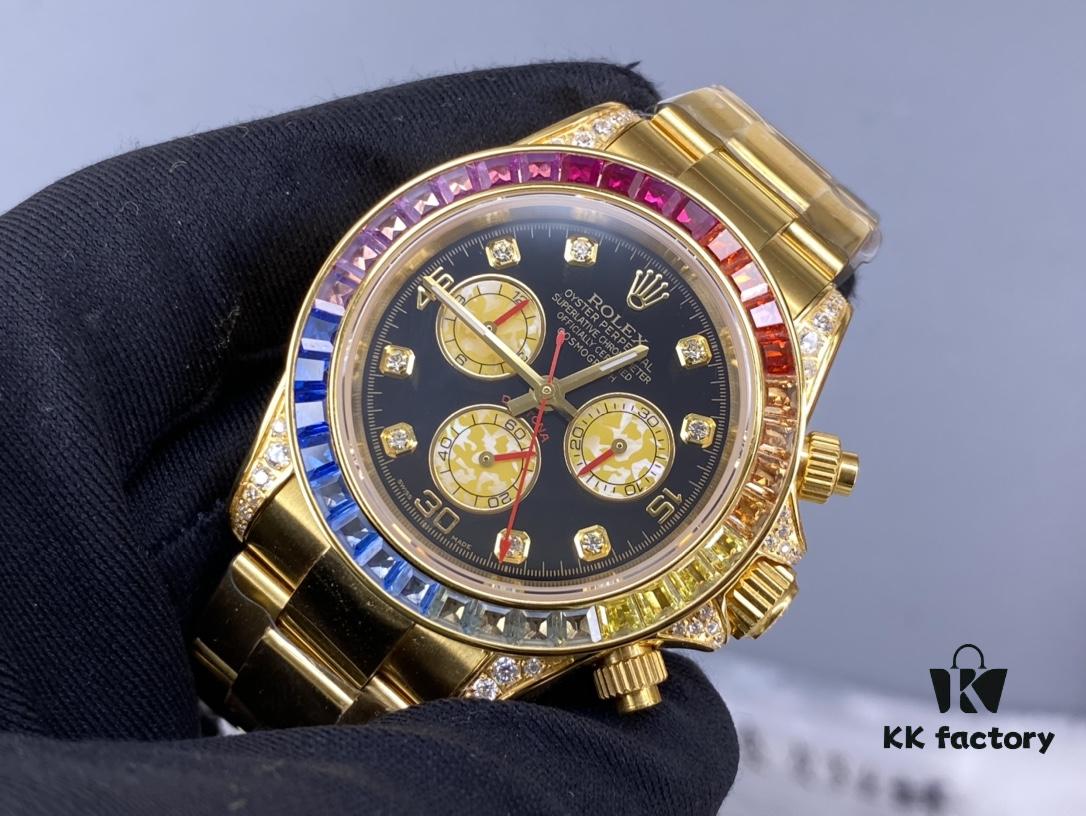 Rolex Daytona Rainbow Bezel 24K Gold Plating - In Stock