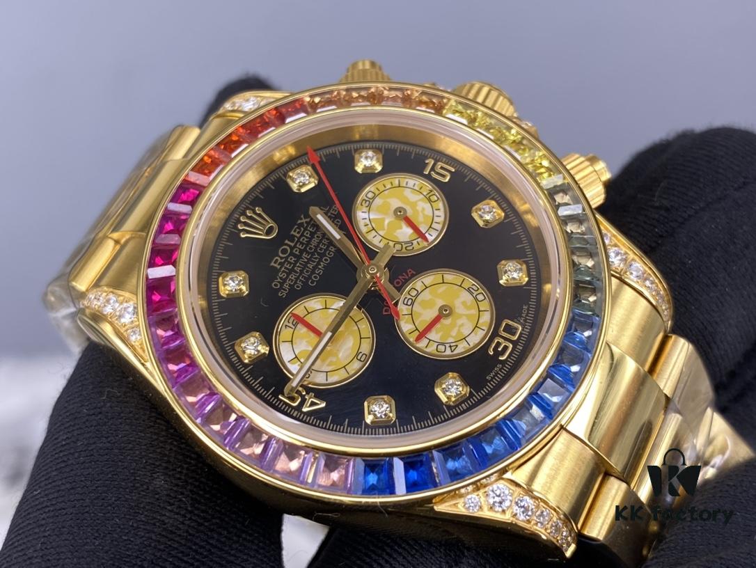 Rolex Daytona Rainbow Bezel 24K Gold Plating - In Stock
