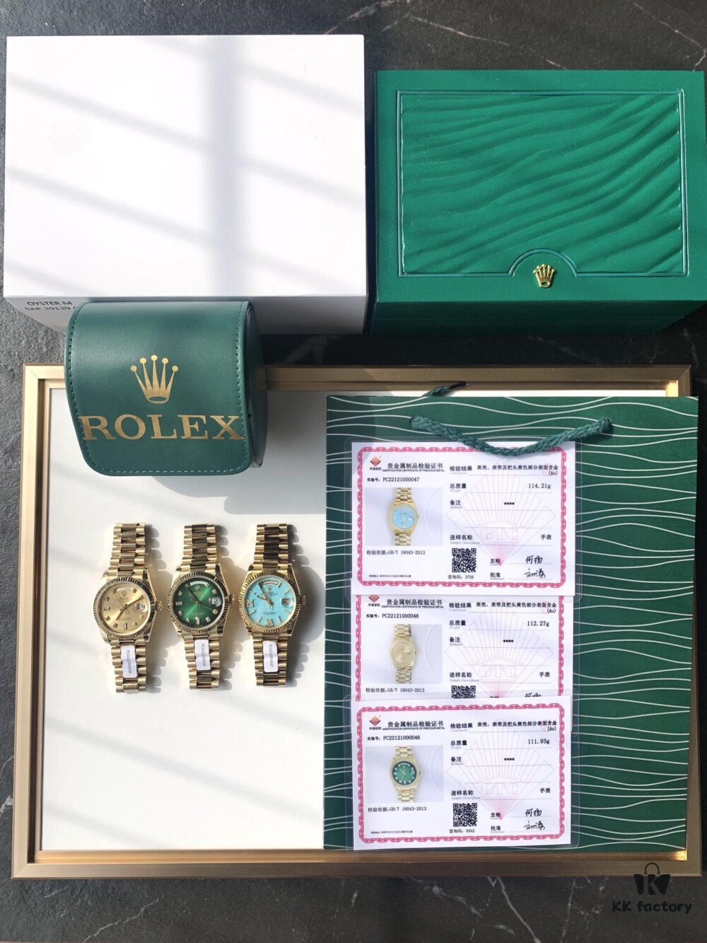 Rolex Day-Date Model - End of 2022 Ultimate Release! Three Colors Available: Smoked Gradient Green, Champagne Gold, Turquoise