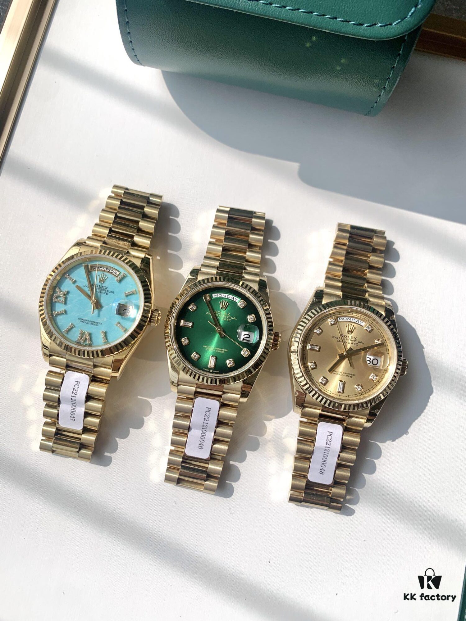 Rolex Day-Date Model - End of 2022 Ultimate Release! Three Colors Available: Smoked Gradient Green, Champagne Gold, Turquoise