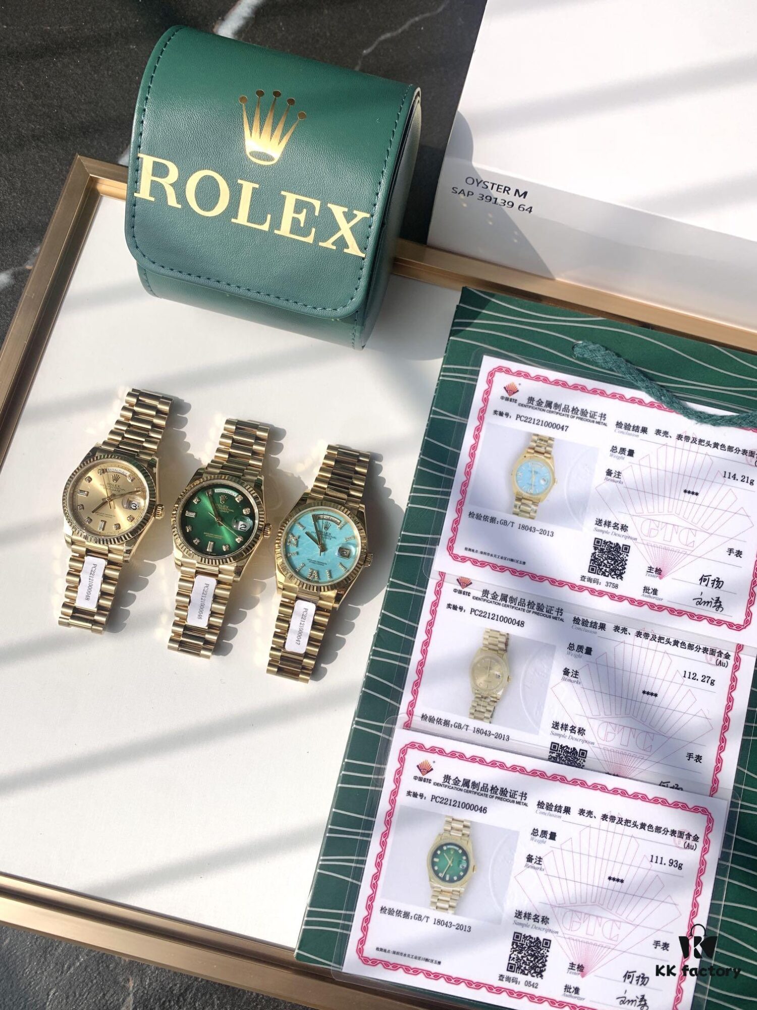 Rolex Day-Date Model - End of 2022 Ultimate Release! Three Colors Available: Smoked Gradient Green, Champagne Gold, Turquoise