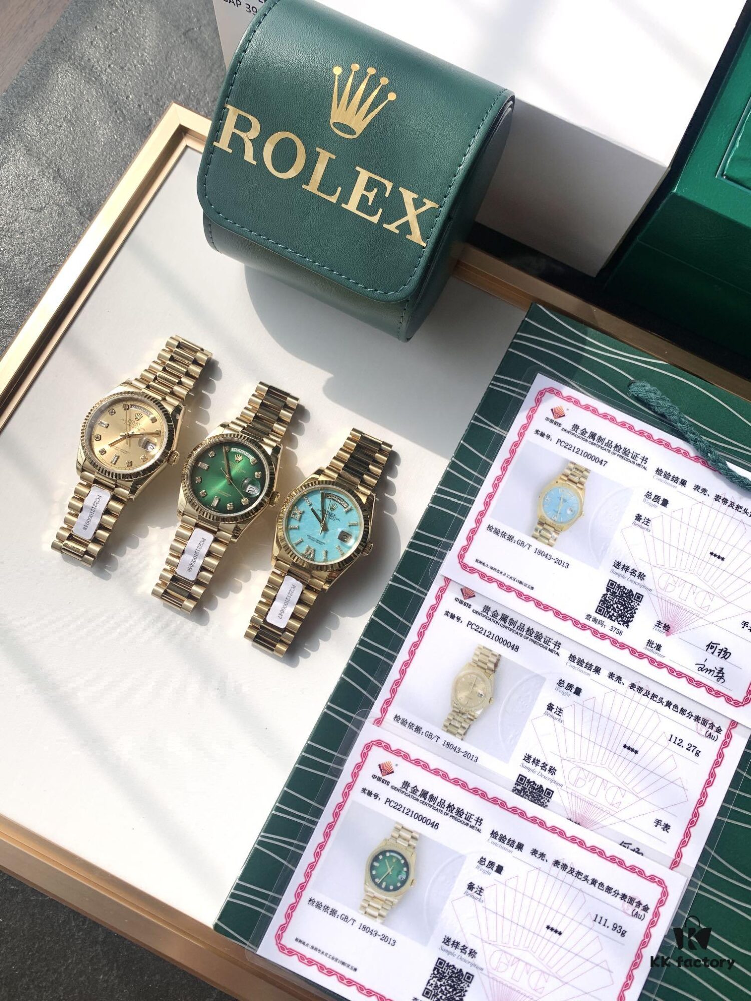 Rolex Day-Date Model - End of 2022 Ultimate Release! Three Colors Available: Smoked Gradient Green, Champagne Gold, Turquoise