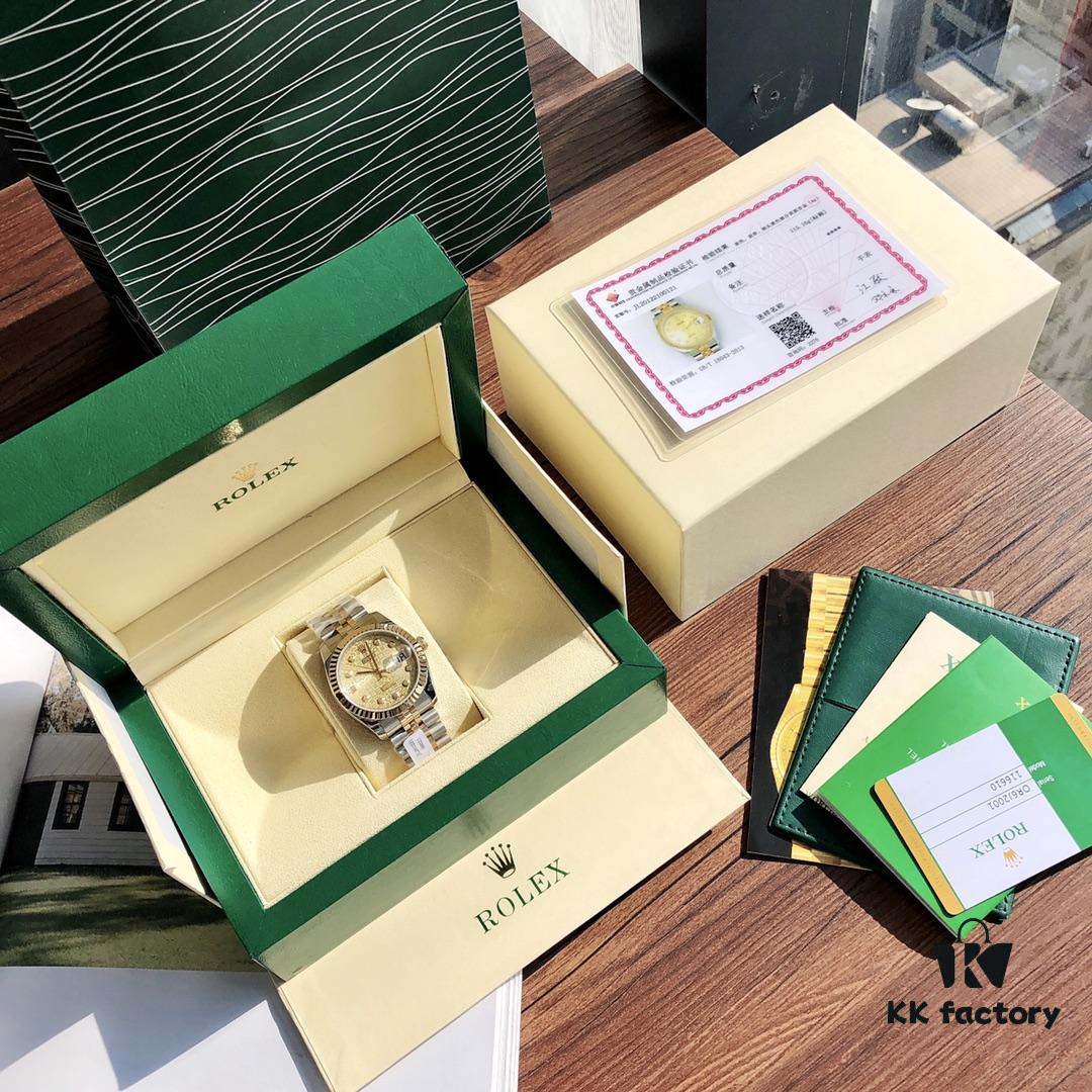 ROLEX Rolex Datejust Women's 36mm Swiss ETA-2671 Movement 18K Gold Plated Oystersteel 904L Sapphire Crystal Waterproof Luxury Watch