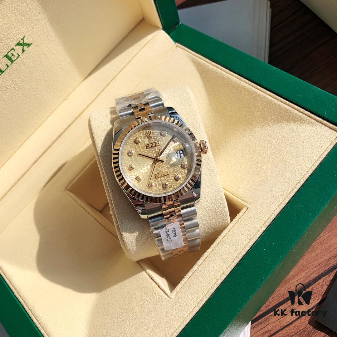 ROLEX Rolex Datejust Women's 36mm Swiss ETA-2671 Movement 18K Gold Plated Oystersteel 904L Sapphire Crystal Waterproof Luxury Watch