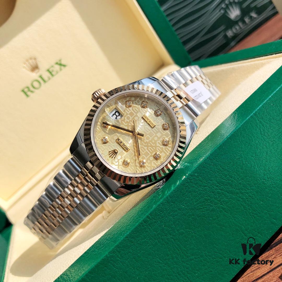 ROLEX Rolex Datejust Women's 36mm Swiss ETA-2671 Movement 18K Gold Plated Oystersteel 904L Sapphire Crystal Waterproof Luxury Watch