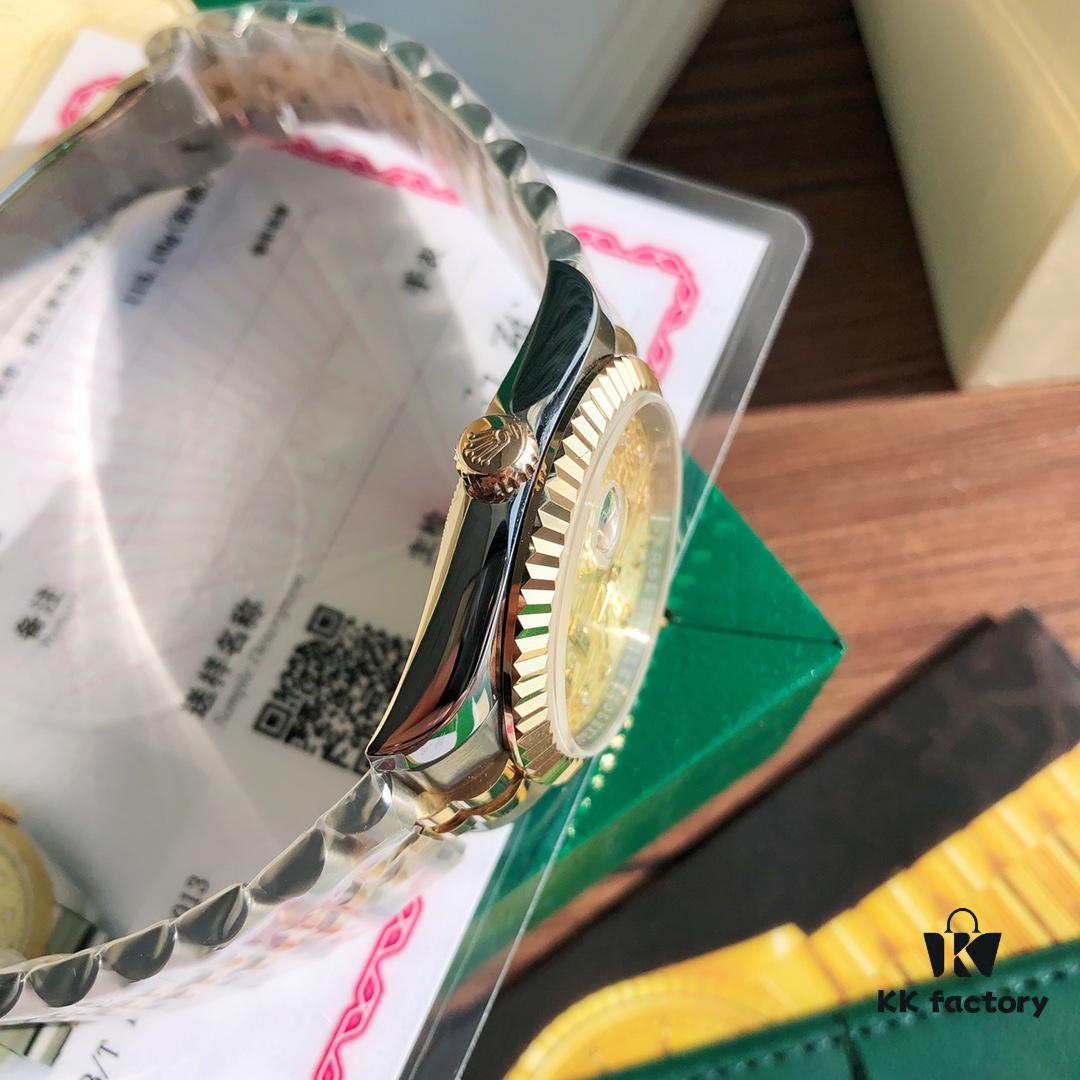 ROLEX Rolex Datejust Women's 36mm Swiss ETA-2671 Movement 18K Gold Plated Oystersteel 904L Sapphire Crystal Waterproof Luxury Watch