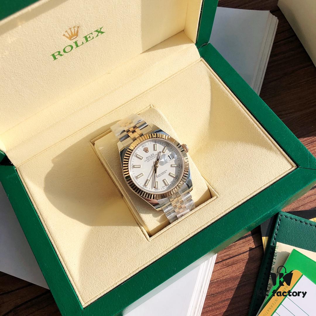 ROLEX - Oyster Perpetual Datejust Men's 41mm with 18K Gold Plating, Swiss ETA-2824 Movement, 904L Stainless Steel and Gold Alloy Case, Sapphire Crystal, Glidelock Clasp