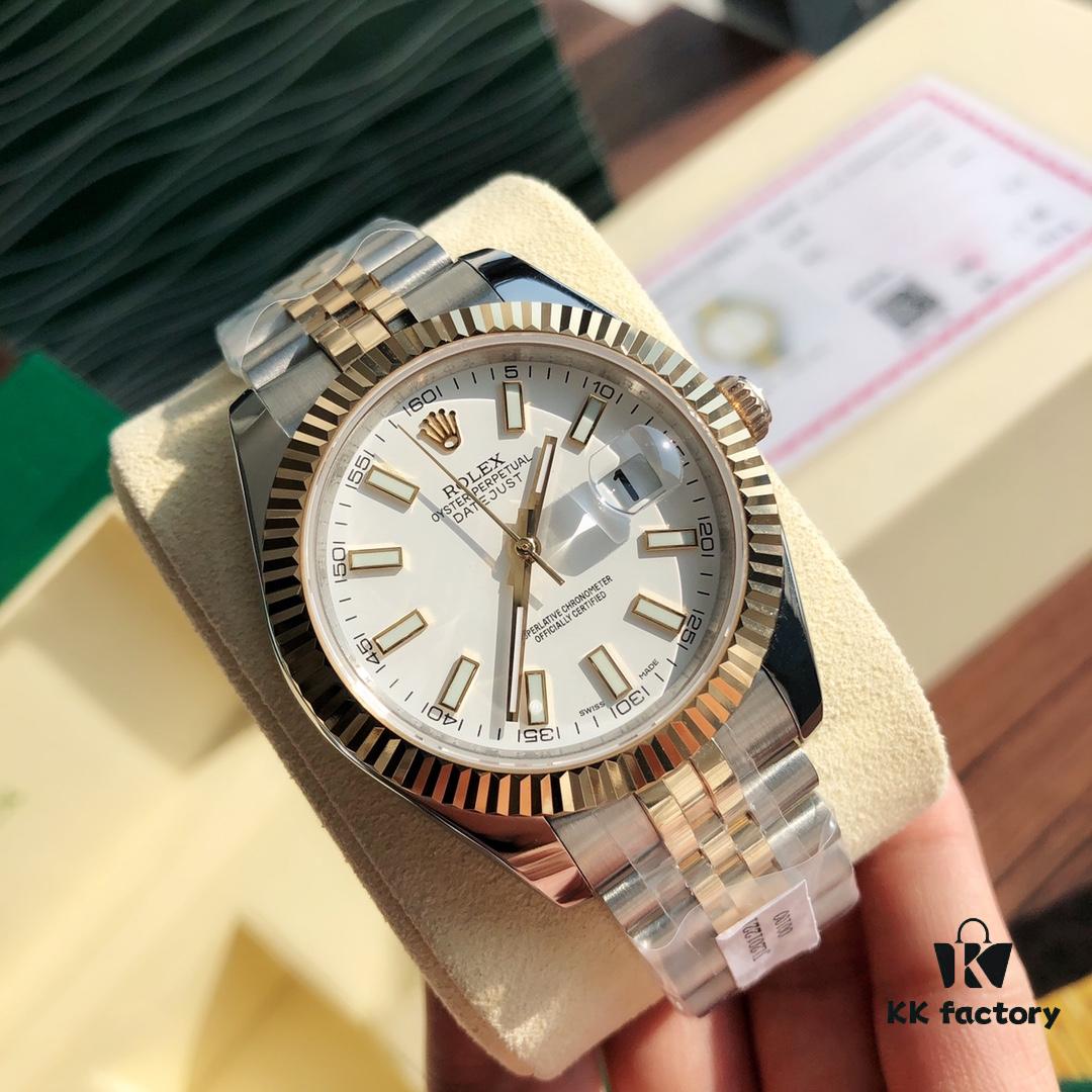 ROLEX - Oyster Perpetual Datejust Men's 41mm with 18K Gold Plating, Swiss ETA-2824 Movement, 904L Stainless Steel and Gold Alloy Case, Sapphire Crystal, Glidelock Clasp