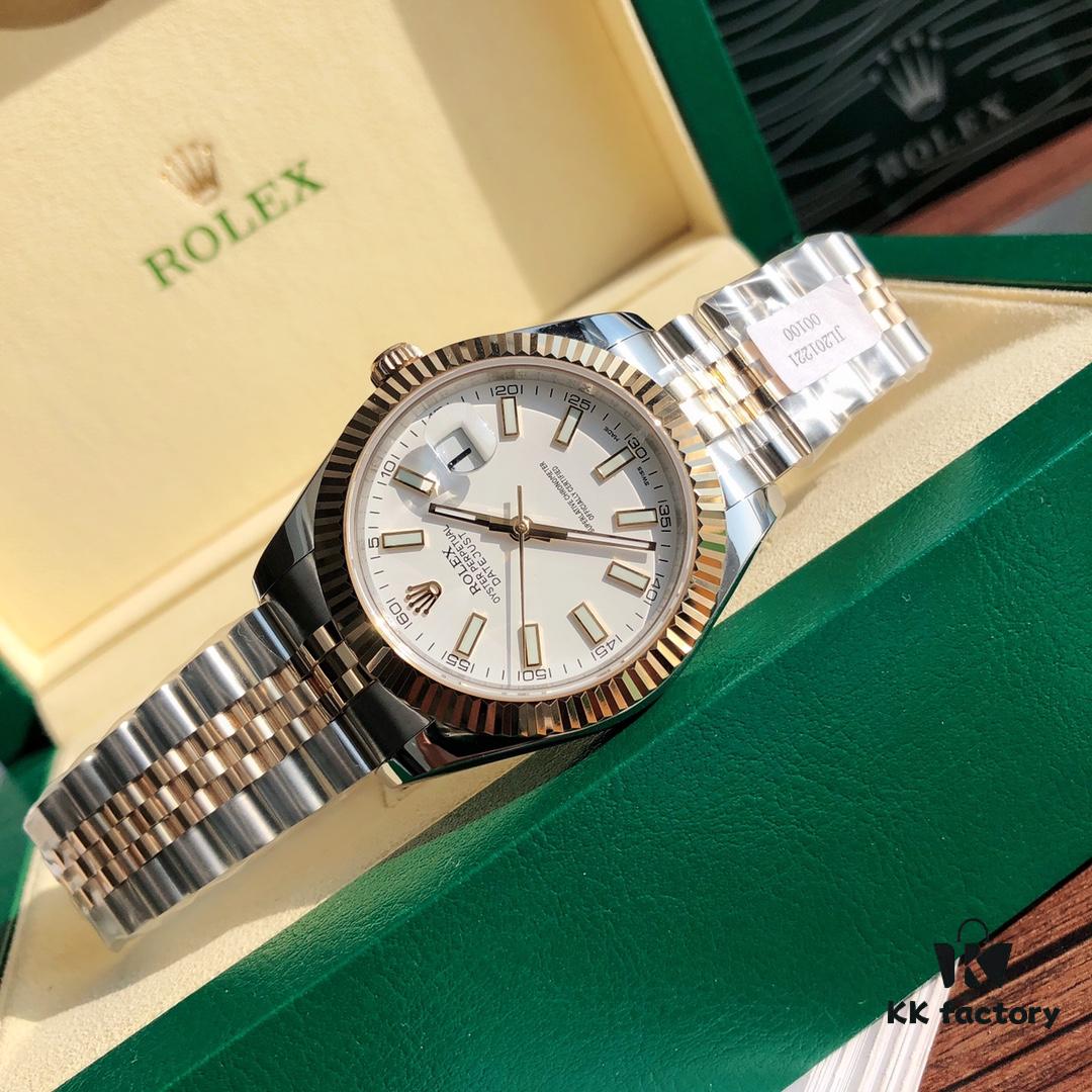 ROLEX - Oyster Perpetual Datejust Men's 41mm with 18K Gold Plating, Swiss ETA-2824 Movement, 904L Stainless Steel and Gold Alloy Case, Sapphire Crystal, Glidelock Clasp