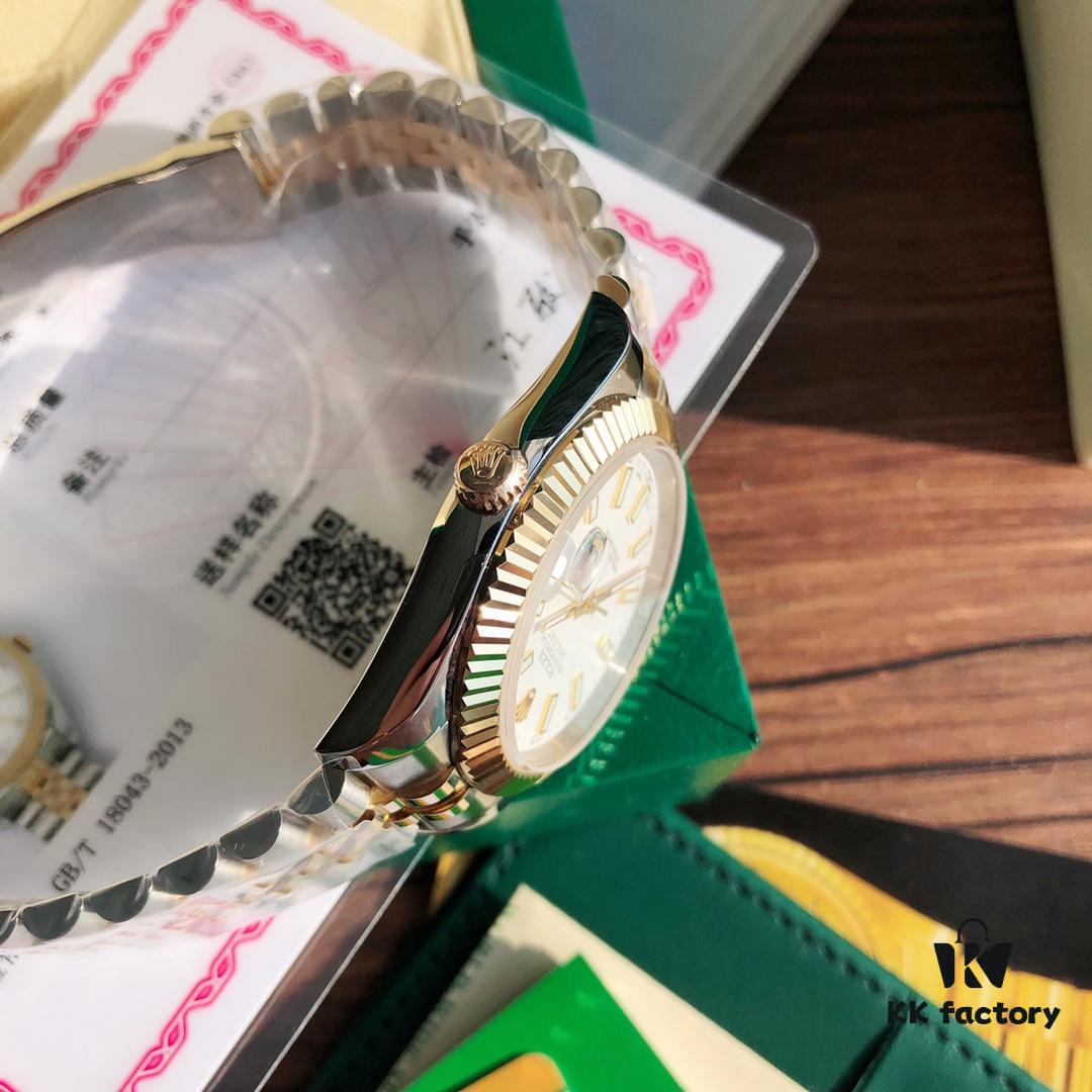 ROLEX - Oyster Perpetual Datejust Men's 41mm with 18K Gold Plating, Swiss ETA-2824 Movement, 904L Stainless Steel and Gold Alloy Case, Sapphire Crystal, Glidelock Clasp