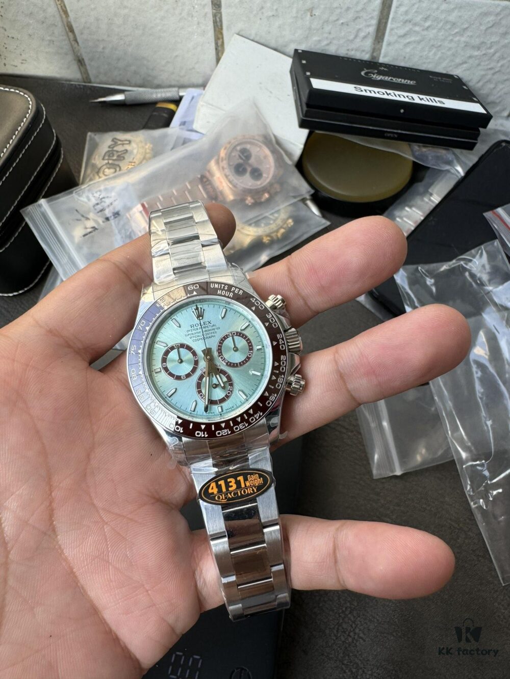 QF Counterweight Ice Blue Dial 4131 Movement Skeletonized