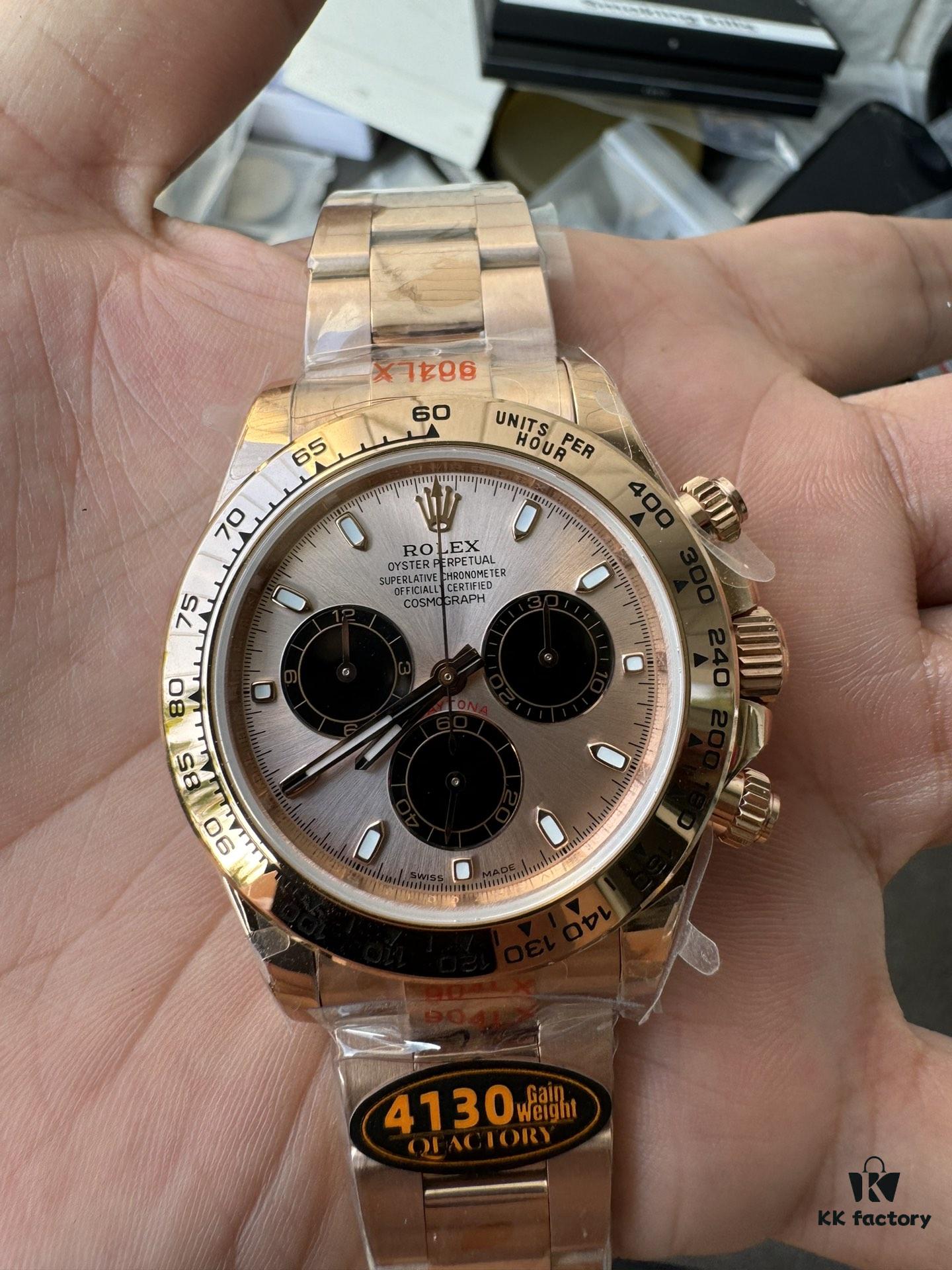 QF Counterweight Rose Gold Dial 4130 Movement