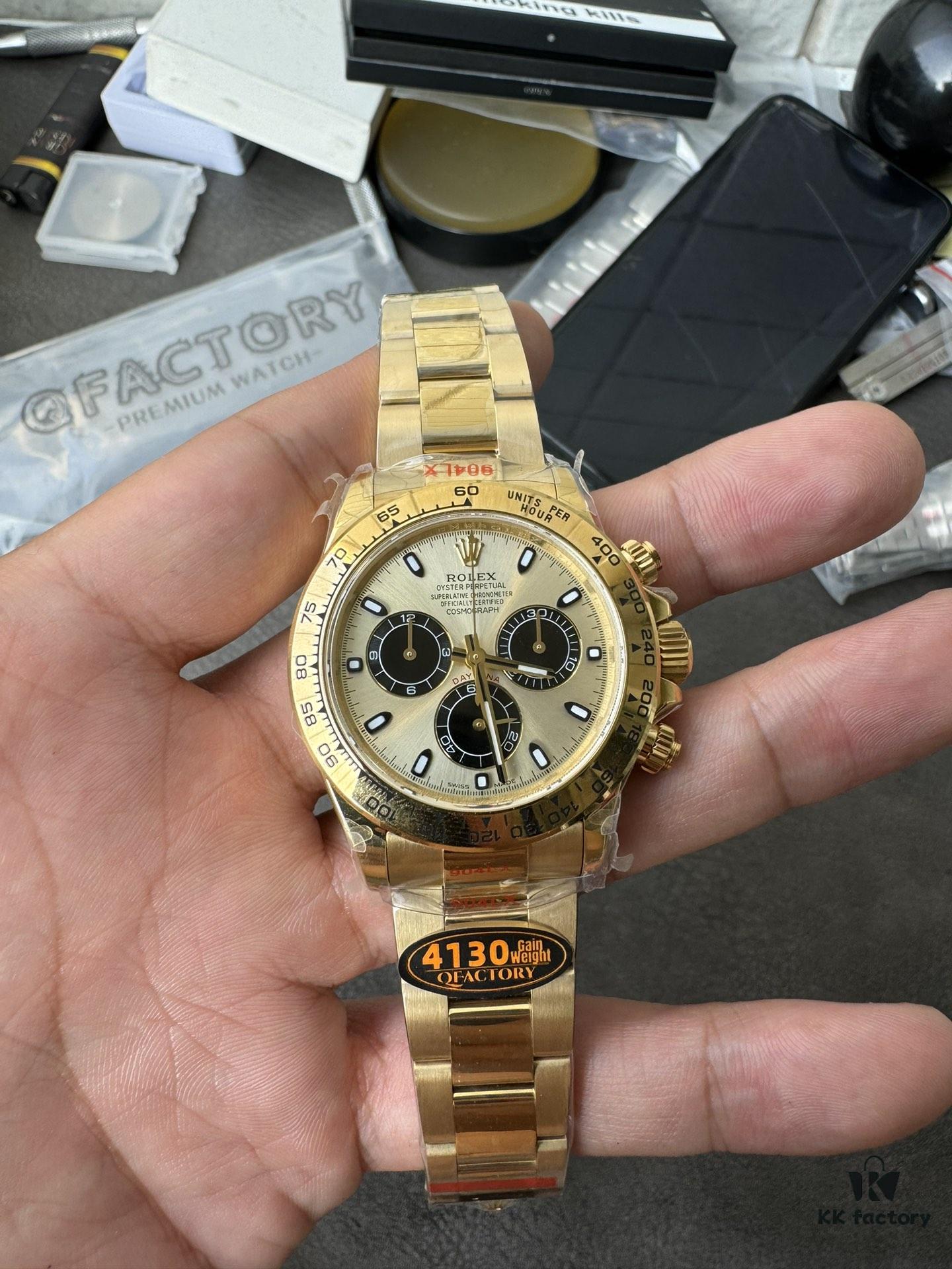 QF Counterweight Gold Dial 4130 Movement