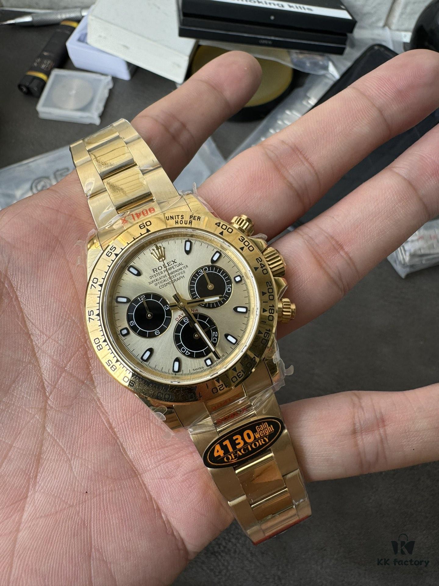 QF Counterweight Gold Dial 4130 Movement