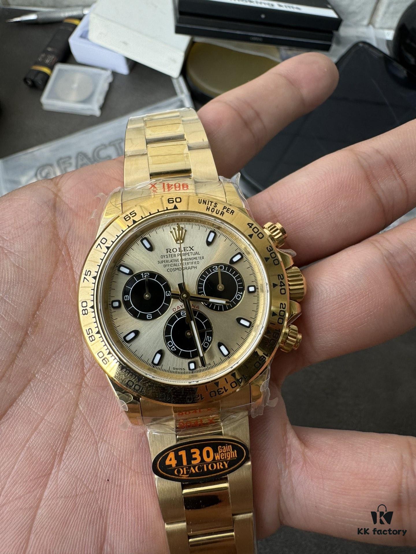 QF Counterweight Gold Dial 4130 Movement