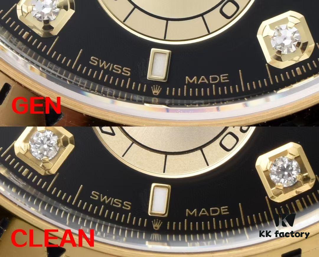 Authentic vs Fake Comparison 🔥🔥🔥 CLEAn Factory / C-Factory 126503 with 4131 Movement, Two-Tone Black 'Noodle' Dial with Diamond Markers or Two-Tone Black Diamond Dial (Moissanite)